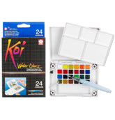 Pocket Sketch Box Sakura Koi Watercolor Field 24 Color Set